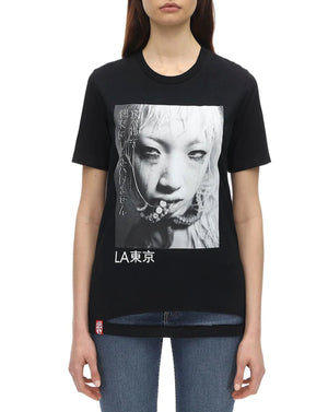 Octopus Girl #3 Tee Black