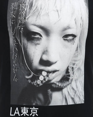 Octopus Girl #3 Tee Black